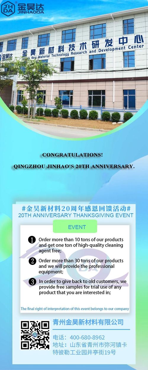 Neueste Unternehmensblogs über Glückwunsch, Qingzhou Jinhao hat 20 Jahre.